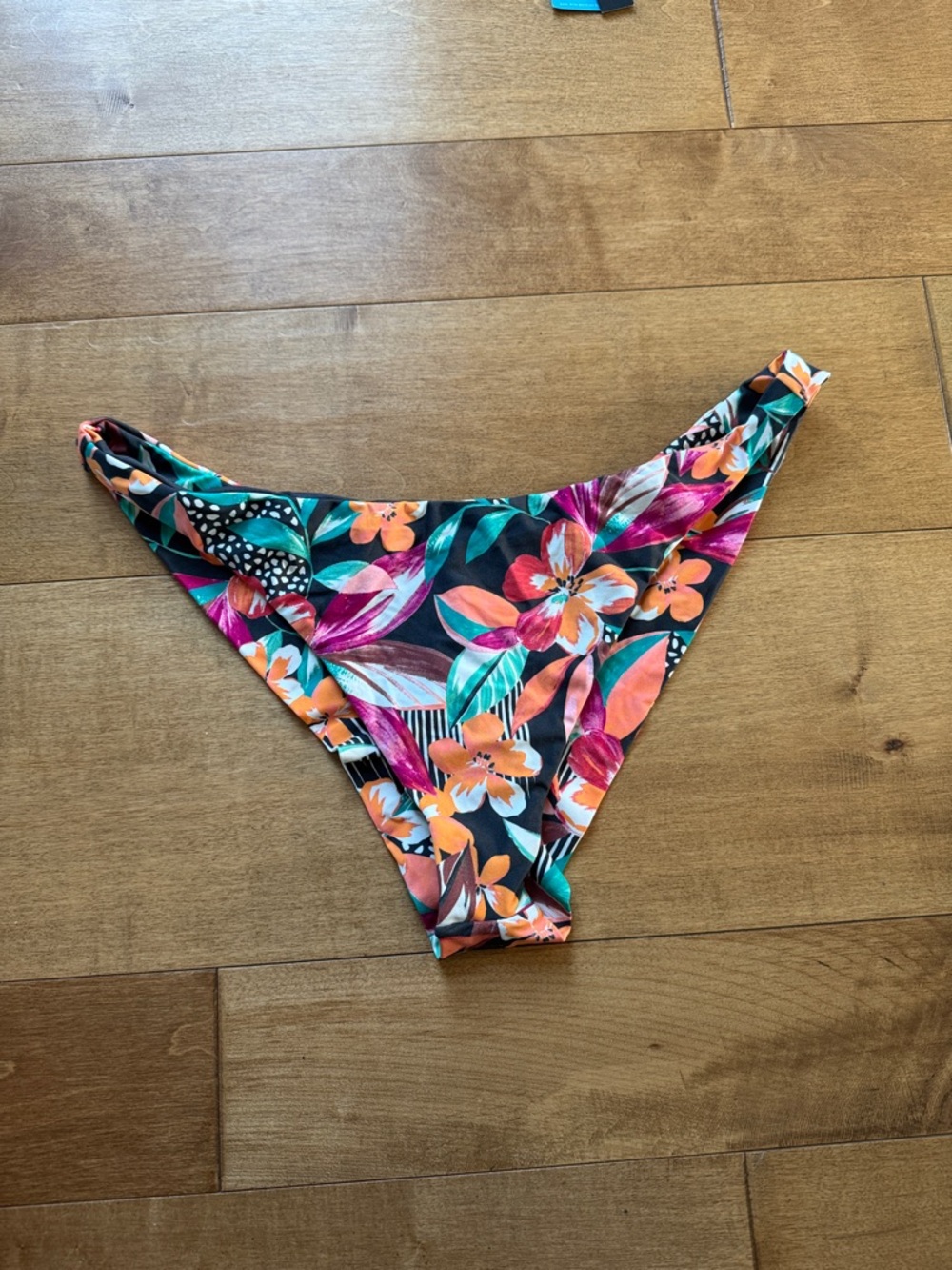 GAP Tropical Floral Bikini Bottom in Black, Orange & Teal